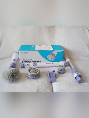 VoweeK Electric Spin Scrubber - White & Light Purple